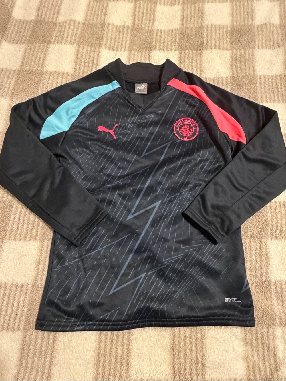 Puma Kids Manchester City Warm Training Top 2023/2024, S(Age 9/10) NEW w/o tag